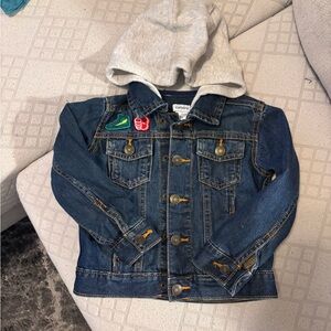 Carter's Kids Denim Jacket with Gray Hood